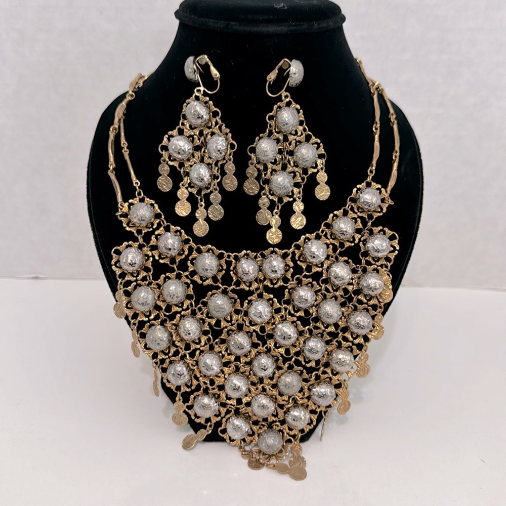 Vintage Statement Necklace and Earring Set